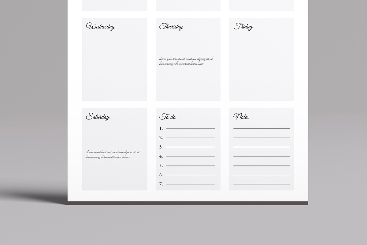 Weekly Plan Layout, a Stationery Template by MightyDesign (Photo 3 of 8)