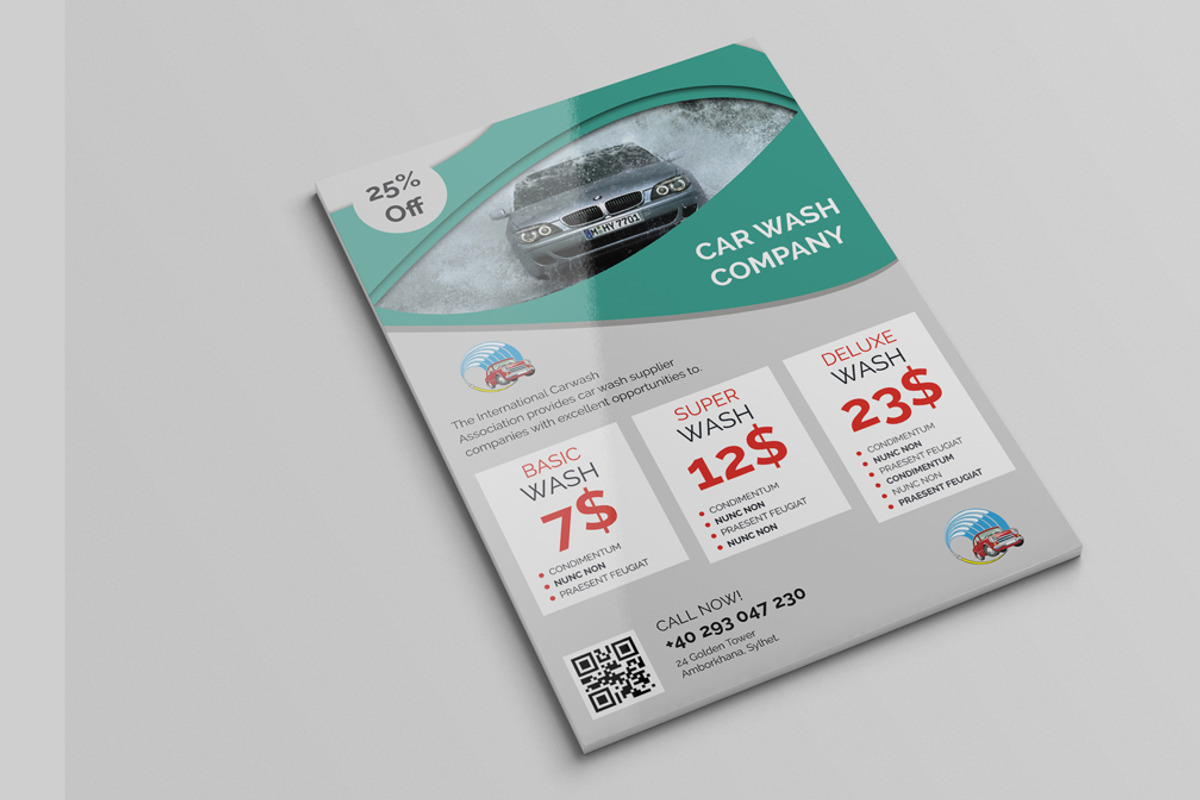 Car Wash Company Flyer, a Flyer Template by Design_Space (Photo 4 of 6)
