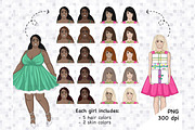Merry And Bright Girls Clipart, a Person Illustration by GlamArtZhanna (Thumbnail 3 of 4)