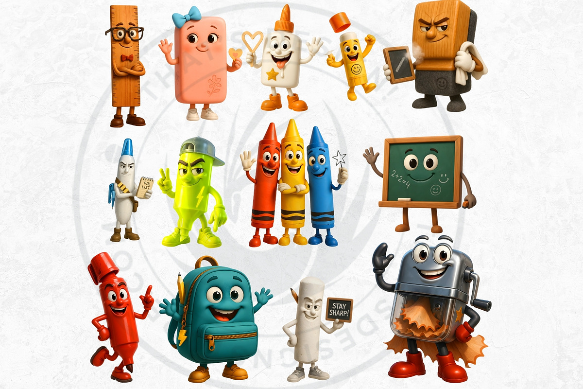 Back To school Buddies Clipart Set, an Education Illustration by ThatsDesignArt (Photo 5 of 10)