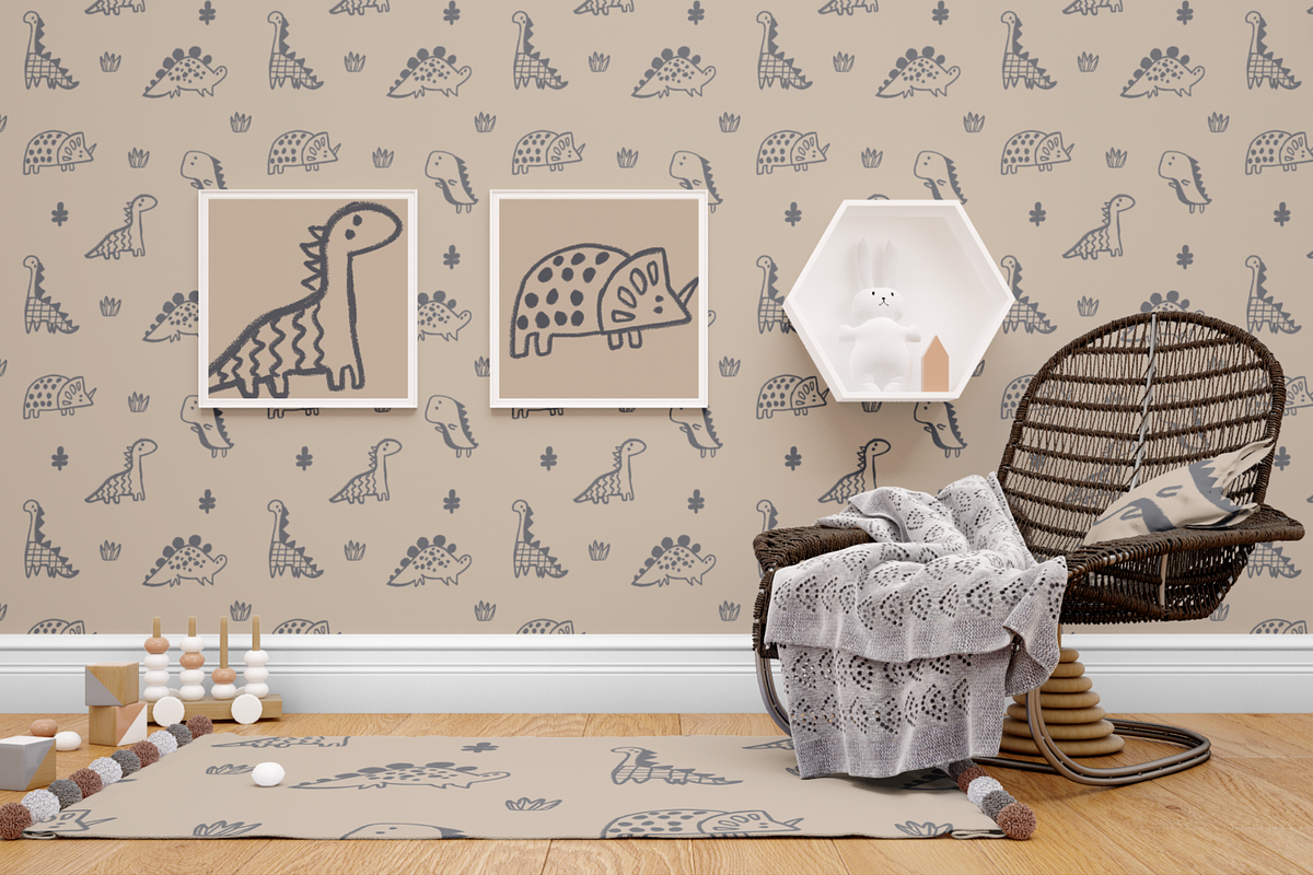 Cute Dinosaures Seamless Pattern, a Pattern Graphic by Marketello Studio (Photo 7 of 11)
