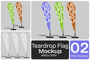 Teardrop Flag Mockup, an Advertising Mockup by Permadi Creative (Thumbnail 1 of 3)