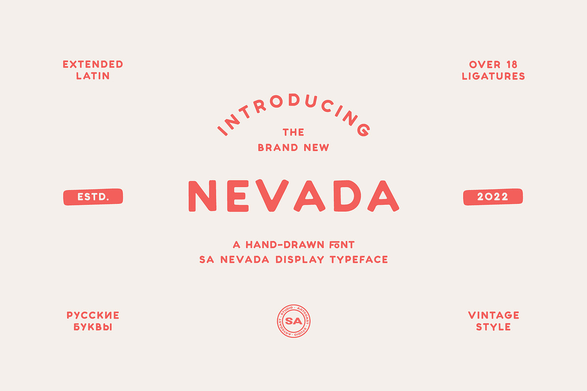 Nevada Retro Hand-Drawn Display Font, a Handwritten Font by Artcoast Std. (Photo 1 of 18)
