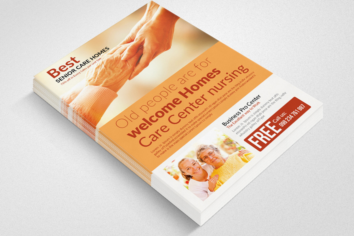 Senior Care Homes Flyers Template, a Flyer Template by Psd Templates (Photo 2 of 3)
