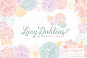 Pastel Dahlia Flowers Clipart, an Illustration by Amanda Ilkov (Thumbnail 1 of 4)