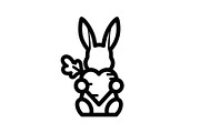 Cute Bunny Love Silhouette Icons, an Illustration by Creativeshirt (Thumbnail 6 of 51)
