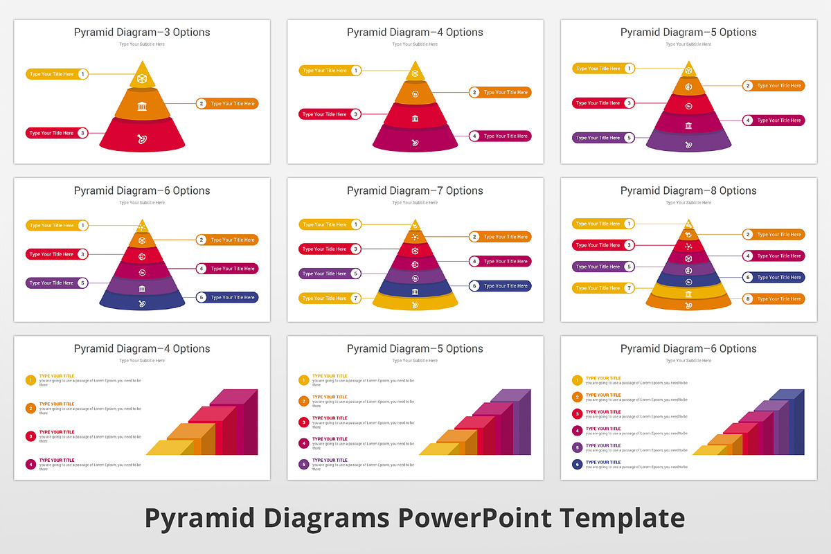 Pyramid Diagrams PowerPoint template, a Presentation Template by GraphicStan (Photo 6 of 8)
