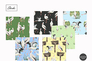 Watercolor Stork Seamless Patterns, an Animal Illustration by OlDm_Shop (Thumbnail 2 of 10)