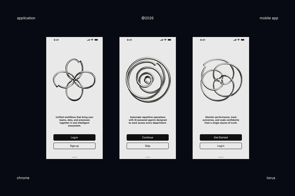 Torus Knot Chrome 3D Icon Set, an Object 3D Model by Eklip Studio (Photo 3 of 6)