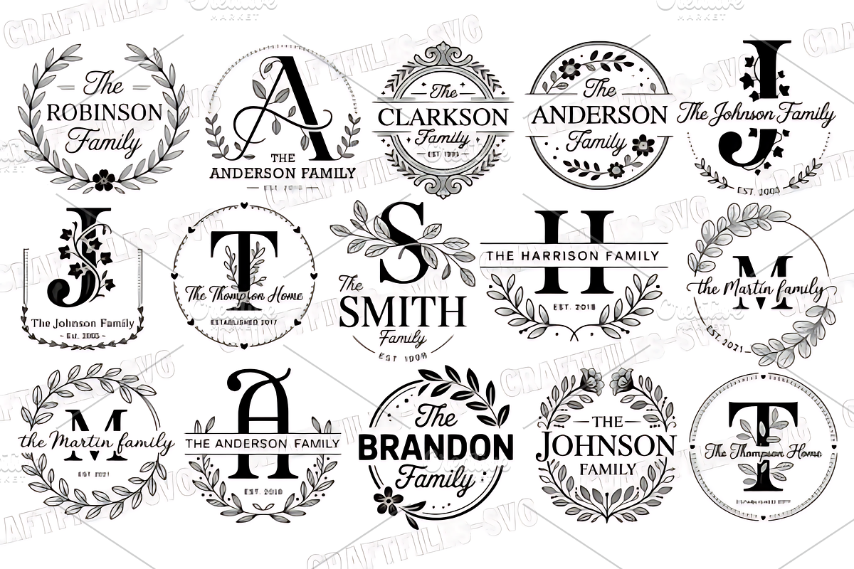 Family Monogram SVG Bundle, a Background Graphic by Design Station (Photo 2 of 3)