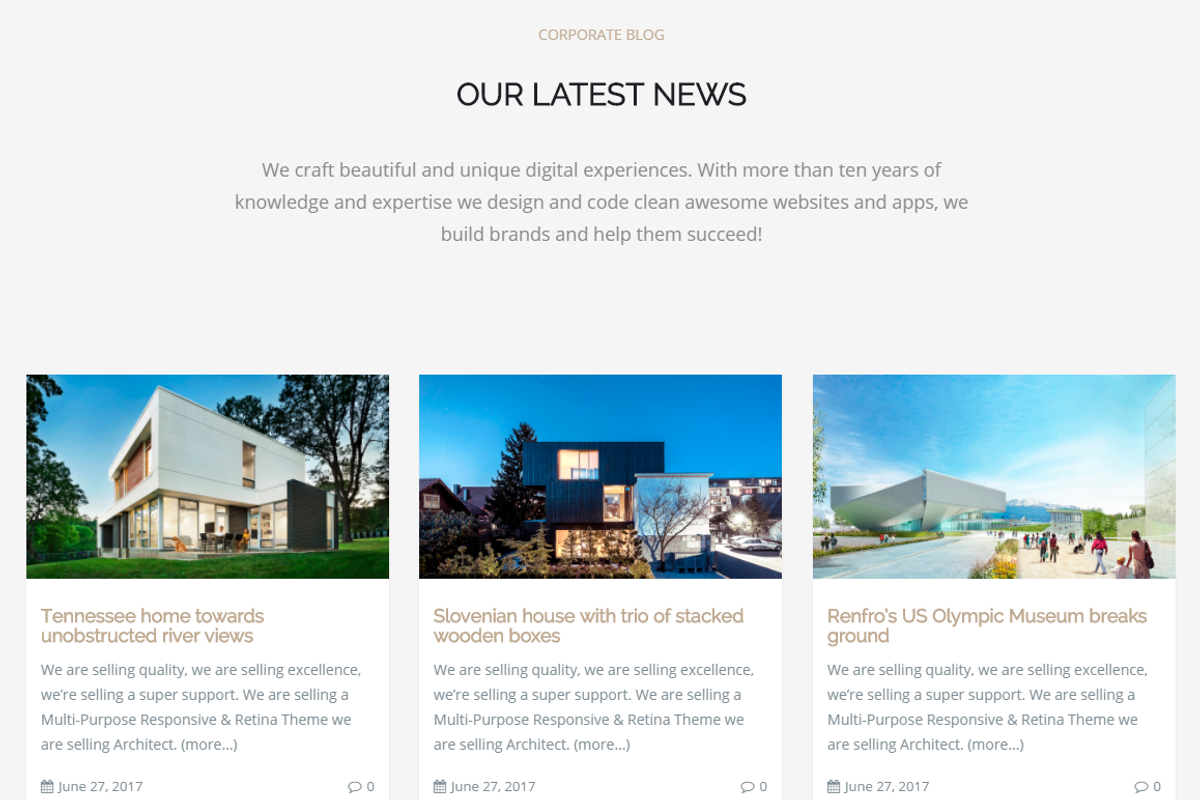 Architect WordPress Theme, a WordPress Template by Visualmodo (Photo 2 of 16)