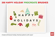 200 Happy Holiday Procreate Brushes, a Brush Add-On by CC CREATIVE CO (Thumbnail 12 of 16)