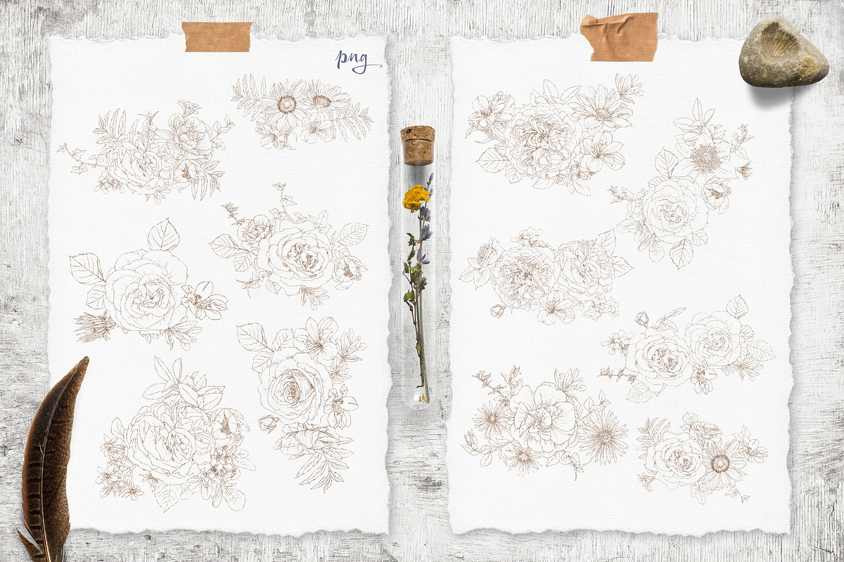 Watercolor Flowers clipart big set, a Decorative Illustration by Yuliya Art (Photo 10 of 16)