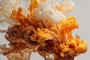 Abstract Orange and White Ink Swirls, a Background Photo by Pixeness Studio