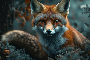 A stunning close-up of a fox with pi, an Animal Photo by Pixeness Studio