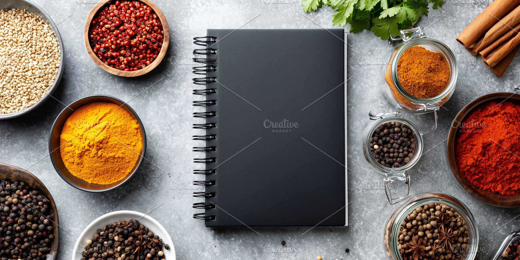 Dark spiral-bound notebook, a Food & Drink Photo by MistyDay