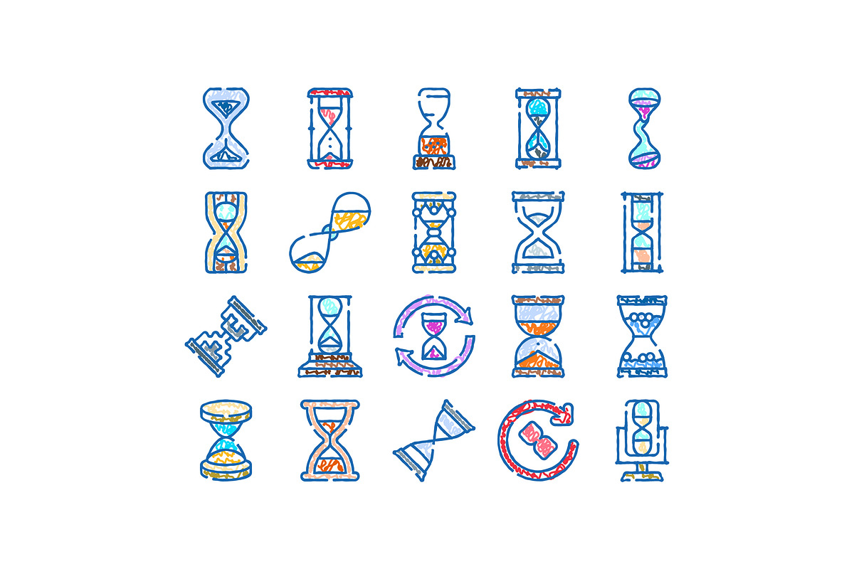 Hourglass time measurement icons, an Object Graphic by pikepicture (Photo 1 of 3)
