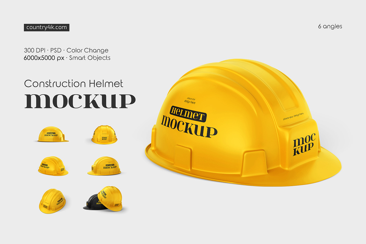 Construction Safety Helmet Mockup, a Hat Mockup by Country4k (Photo 1 of 4)