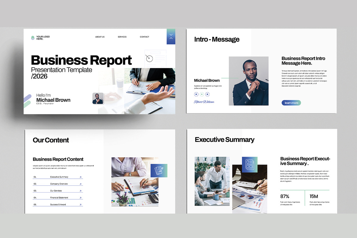 Business Report Presentation Design, a Presentation Template by MightyDesign (Photo 2 of 8)