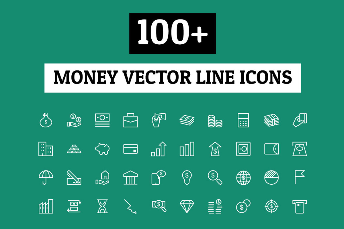 100+ Money Vector Line Icons