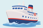 Cruise Boat Transportation, a Transportation Illustration by Artpon Illustration (Thumbnail 2 of 3)