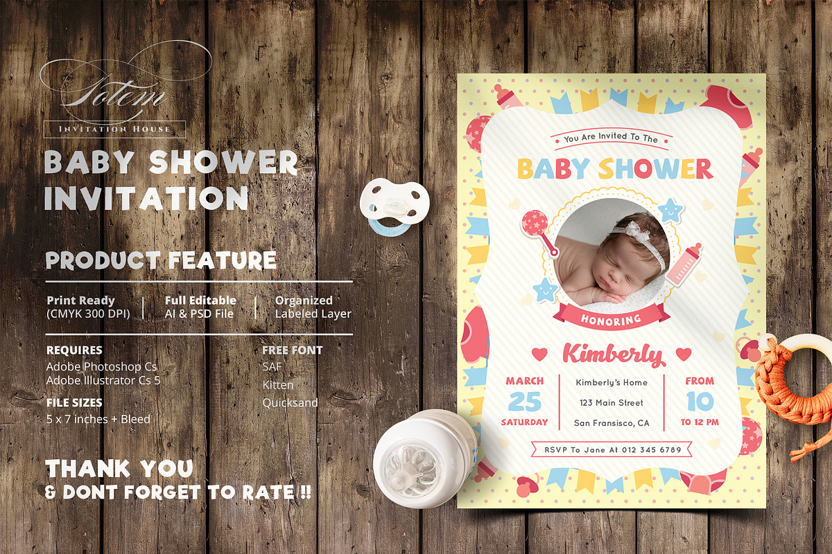 BABY SHOWER INVITATION, an Invitation Template by Totem Invitation House (Photo 6 of 6)