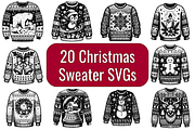 20 Christmas Sweater Line Art SVGs, a Graphic by Dreamy Little Graphics (Thumbnail 2 of 4)