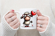 Whimsical Funny Valentine Sheep, an Illustration by Watercolor design (Thumbnail 8 of 9)