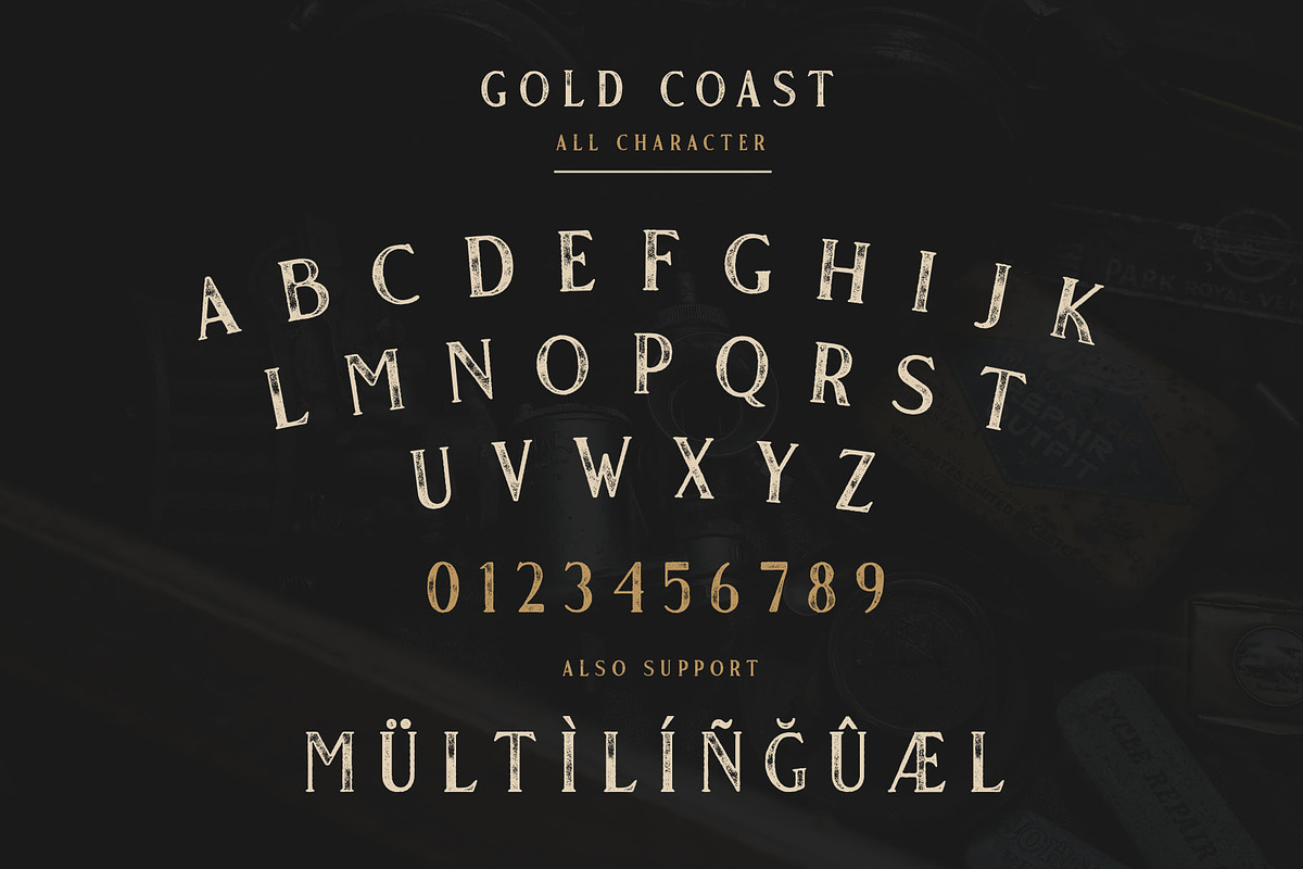 Gold Coast - Vintage Serif + Extras, a Serif Font by Craft Supply Co. (Photo 9 of 10)