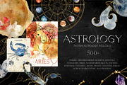 ASTROLOGY watercolor zodiac signs, a Decorative Illustration by Yuliya Derbisheva (Thumbnail 1 of 17)