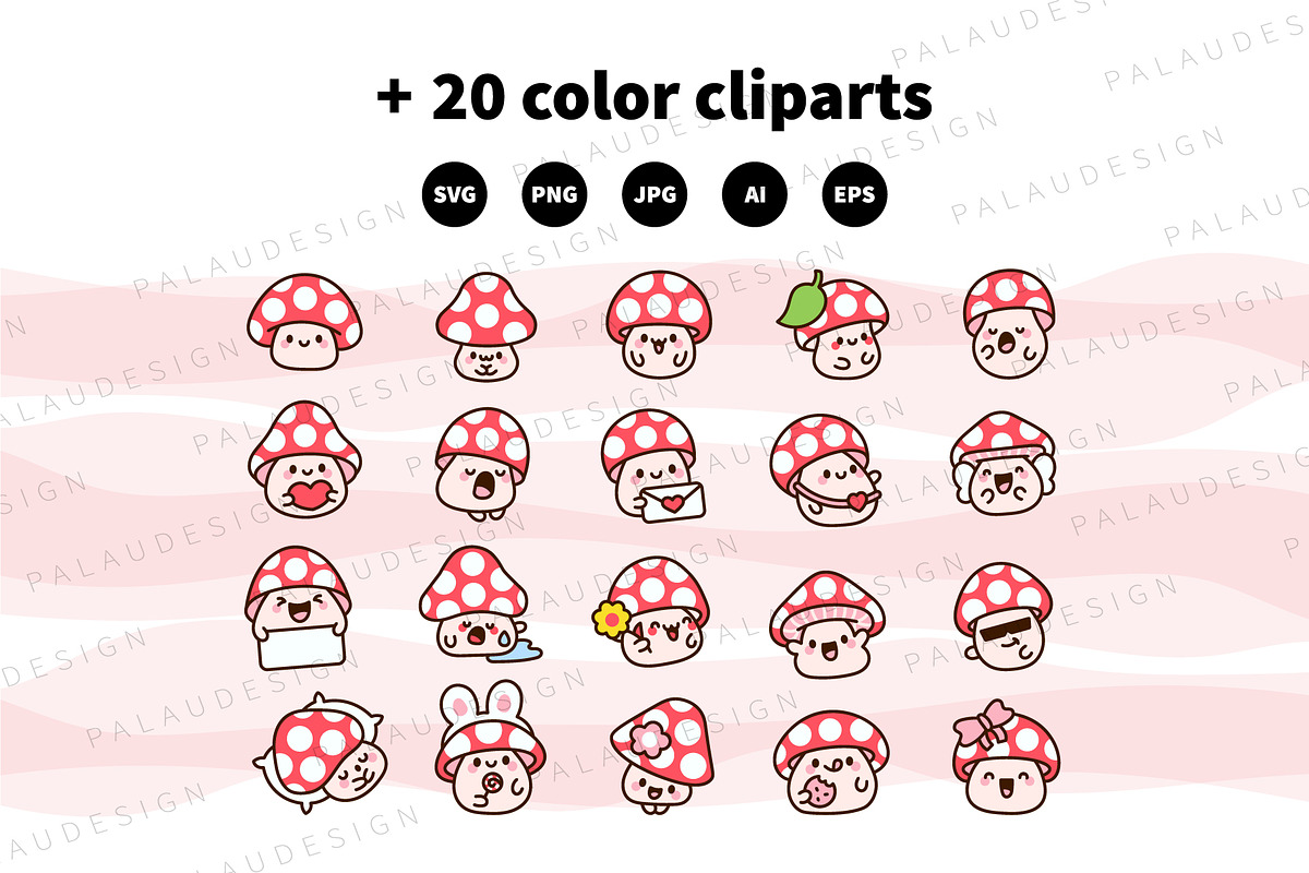 Cute Kawaii Fly Agaric Mushroom, a Seasonal Illustration by Palau (Photo 10 of 12)
