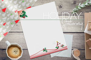 Paper Ribbon Christmas Stationery