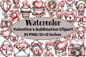 Valentine's Sublimation Clipart, an Illustration by Design Market