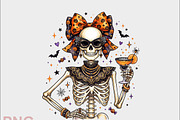 Cute Halloween Skeleton PNG, a Pattern Graphic by crative8112 (Thumbnail 2 of 3)