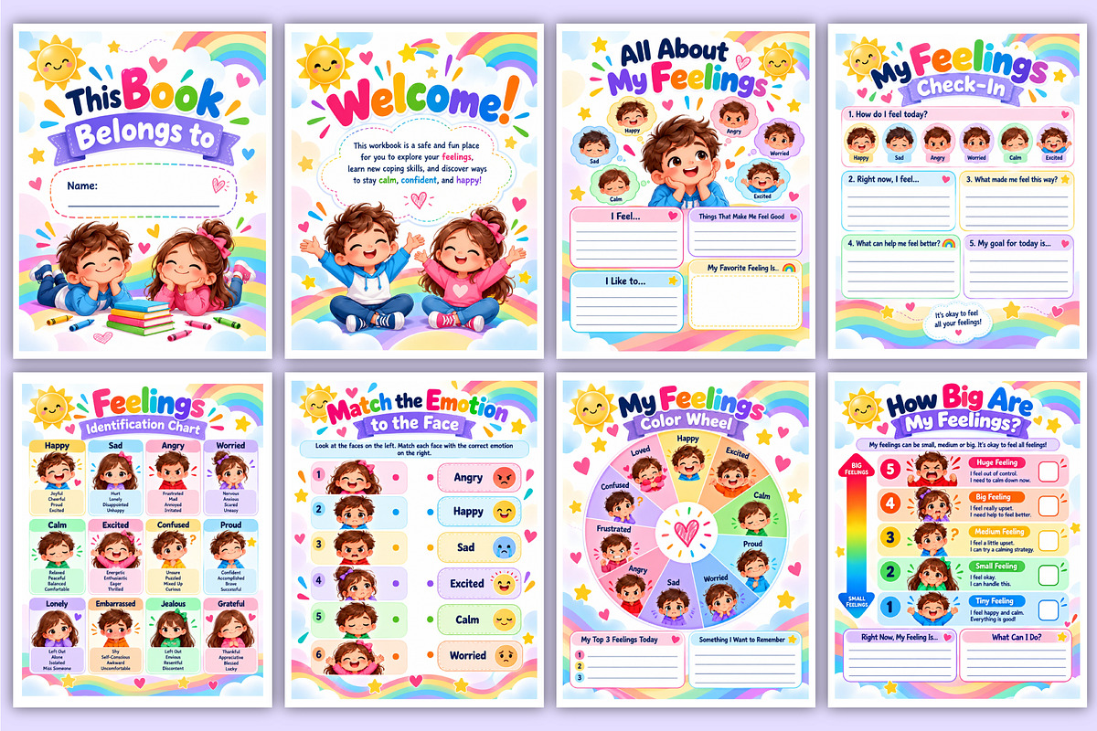 Emotional Regulation Workbook Kids, a Stationery Template by Mustafiz (Photo 2 of 4)