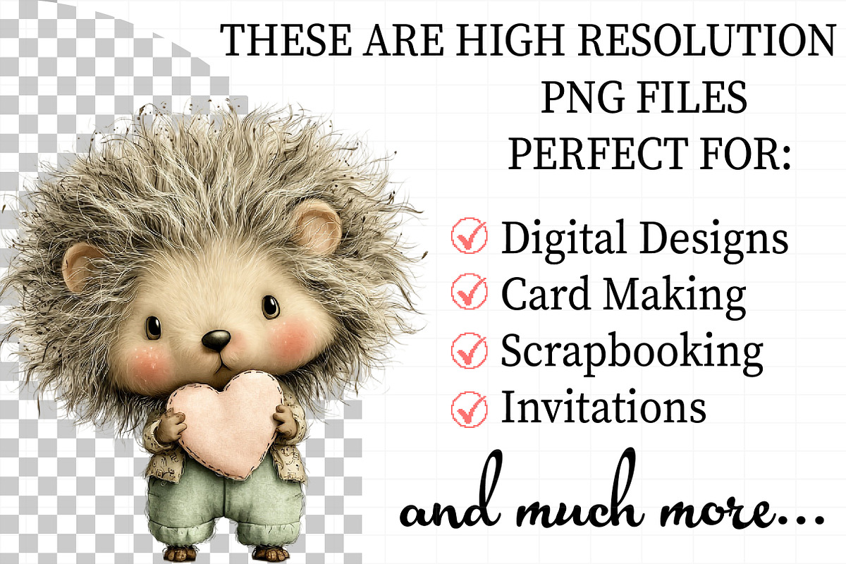 Whimsical Baby Hedgehog Png Clipart, an Illustration by Daily.Designs (Photo 2 of 8)
