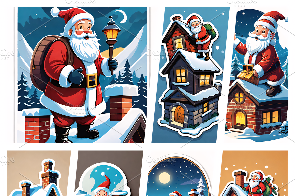 Santa Claus Christmas Scenes, an Illustration by ETARA by Mea Hau (Photo 1 of 9)
