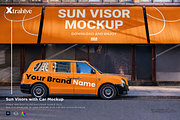 Sun Visors with Car Mockup, an Advertising Mockup by Xtrahive (Thumbnail 1 of 2)