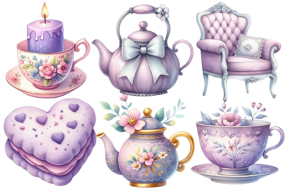 Summer Tea Party Set Clipart, an Illustration by Designworld (Photo 2 of 6)