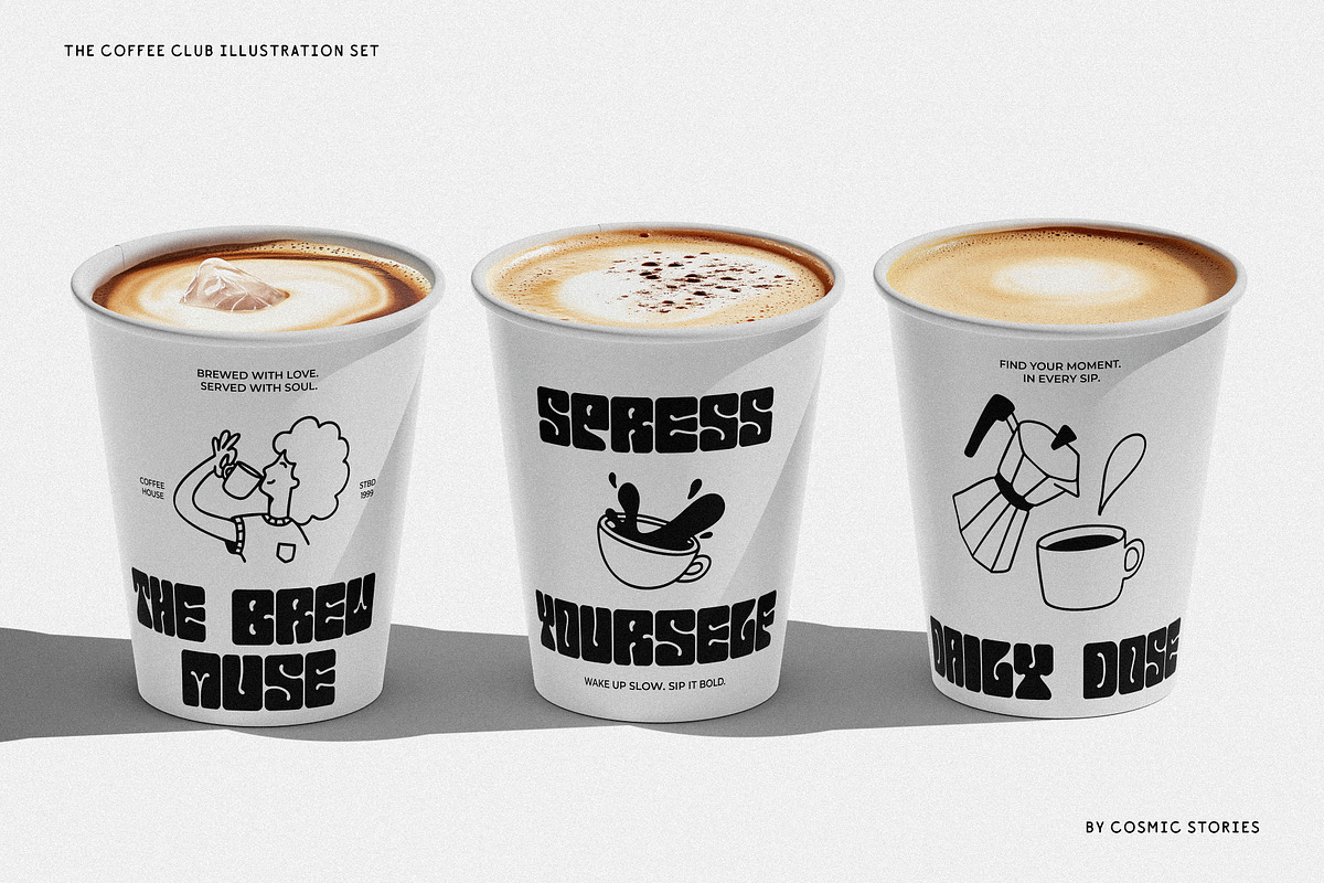 The Coffee Club Illustration Pack, an Object Graphic by CarmineType (Photo 2 of 14)