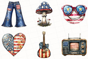 Groovy 4th of July Clipart, an Illustration by OK Design (Thumbnail 4 of 5)