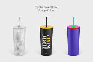 Straw/Flip Lid Tumbler 20 Oz Mockup