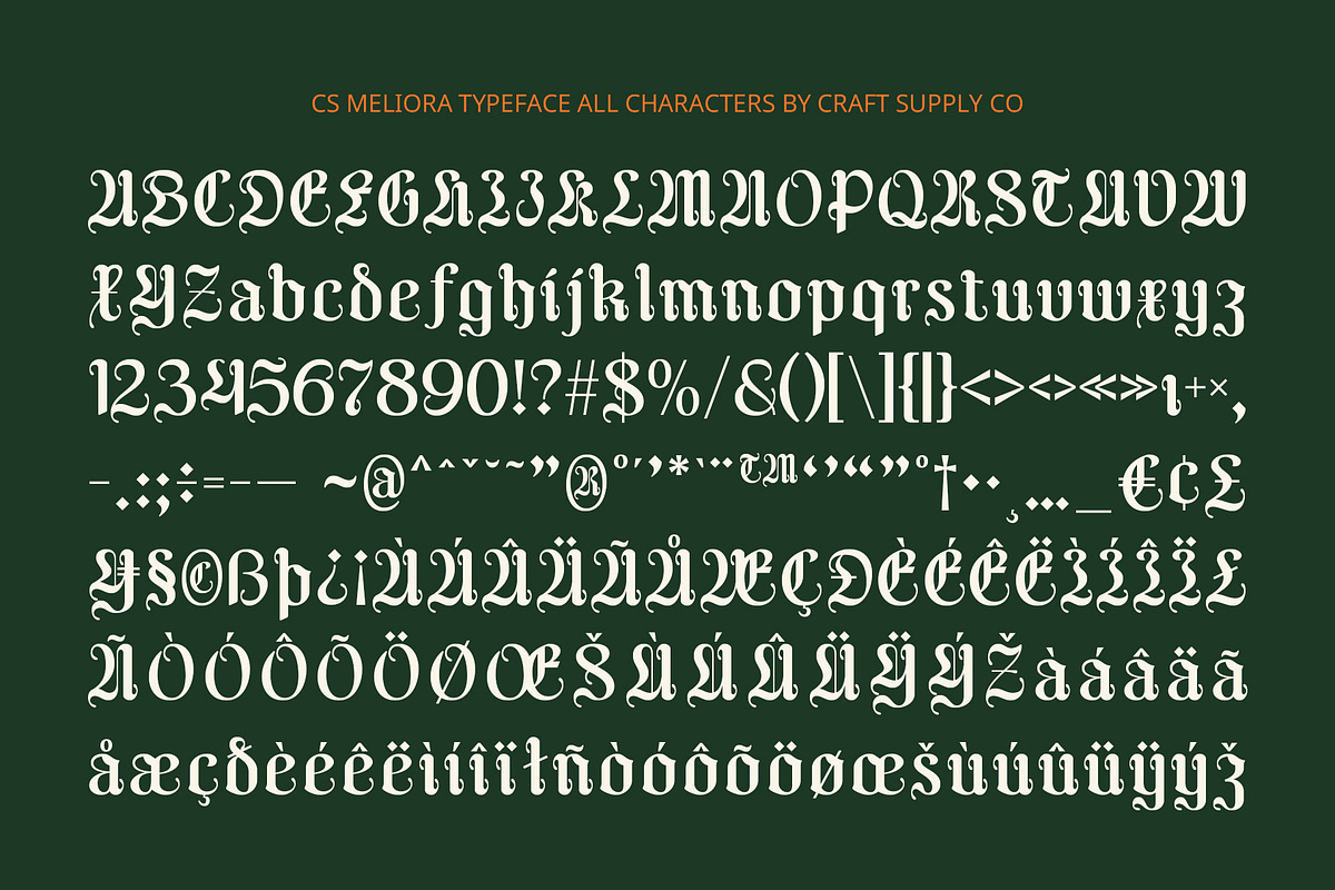 CS Meliora – Blackletter Font, a Blackletter Font by Craft Supply Co. (Photo 8 of 8)