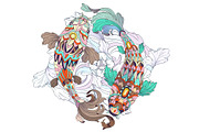 Ethnic Collection: Carps, a Decorative Illustration by ArtoJoy (Thumbnail 3 of 6)