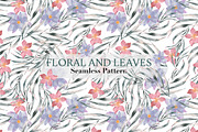 Floral and Leaves Pattern, a Pattern Graphic by Madebyia (Thumbnail 1 of 8)