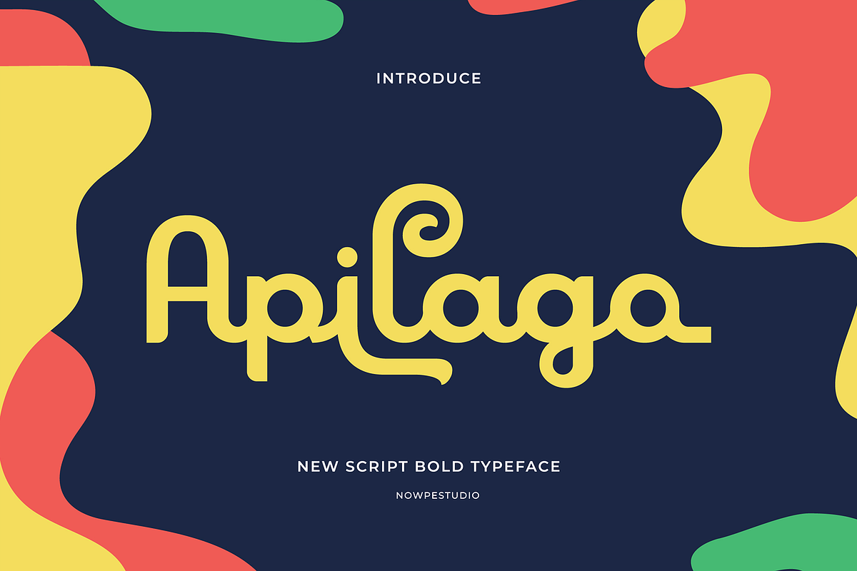 Apilago Typeface, a Script Font by Nowpe Studio (Photo 1 of 7)