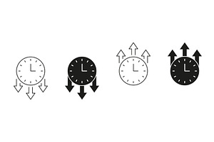 Clock With Arrows Icons, an Object Illustration by Gentle Studio