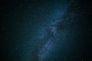 The night sky is covered with stars.