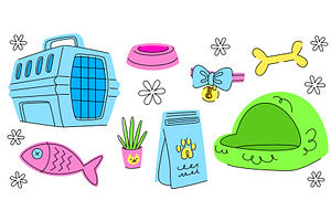 Pet care accessories set isolated on, an Animal Illustration by art PVP - market