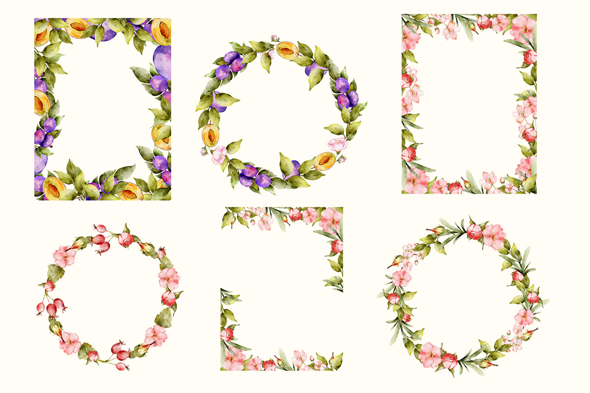 Watercolor Frames Autumn Clipart, an Object Illustration by Pattern + watercolor (Photo 4 of 10)
